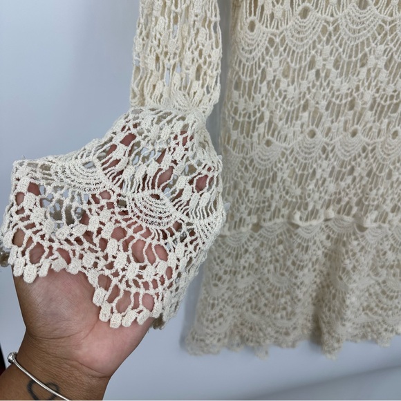 Vintage Y2K Boho Lace Duster Blouse Size Medium Fairycore Whimsical Early 2000s - Picture 4 of 8